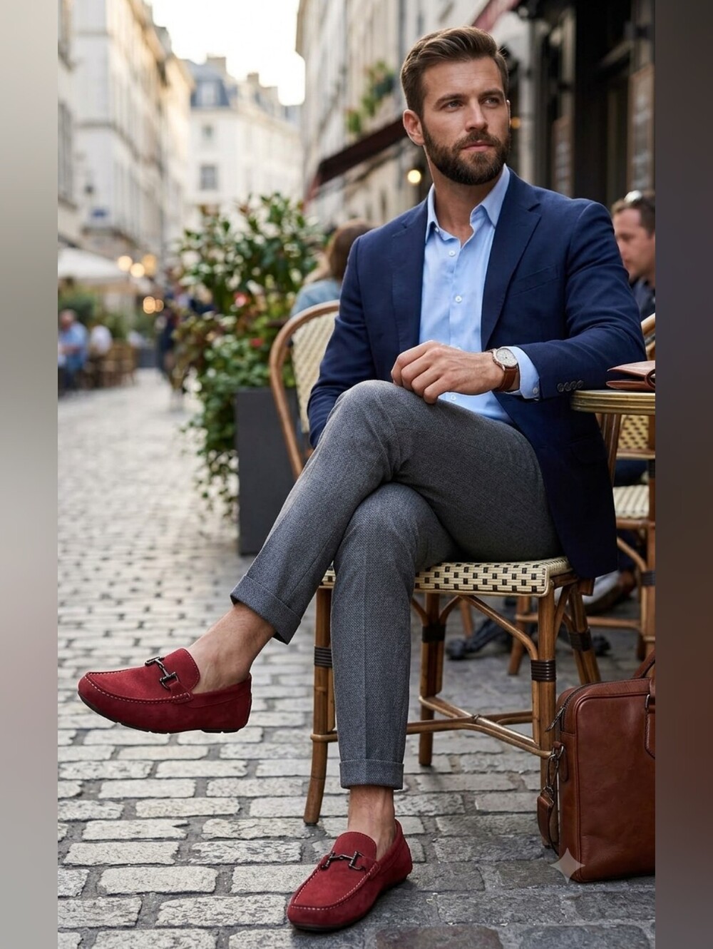 Alfani Men's Red Suede Loafers – Stylish Slip-On Dress Shoe Size 9 1/2
